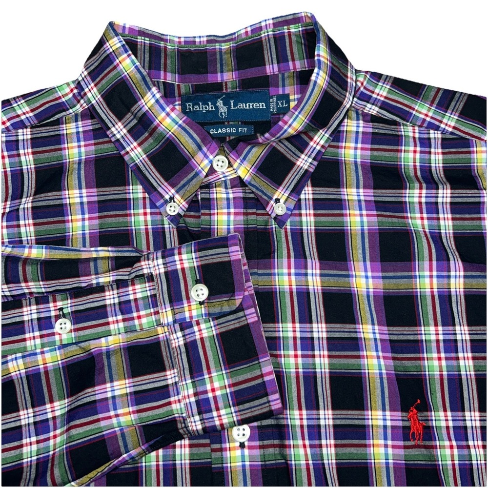 Polo Ralph Lauren Classic Fit Button Down Multi Color Plaid Men's XL‎